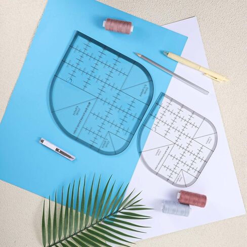 JJUNW Sewing Patchwork Template, Quilting Sewing Ruler, Acrylic Sewing-Patchwork Ruler Curved Corner Cutter-Ruler Sewing-Patchwork Template for DIY Multifunctional Tool in Kuwait