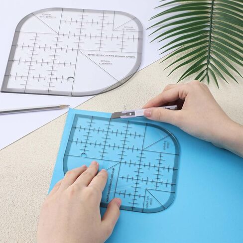 JJUNW Sewing Patchwork Template, Quilting Sewing Ruler, Acrylic Sewing-Patchwork Ruler Curved Corner Cutter-Ruler Sewing-Patchwork Template for DIY Multifunctional Tool in Kuwait