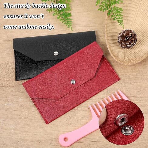 2PCS PU Leather Cash Envelope Wallet for Women, Reusable Envelope Wallet, Reusable Leather Cash Envelopes Wallets for Women Men Bill Planner in Kuwait