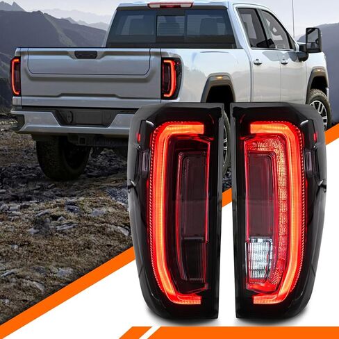 مصابيح خلفية LED لـ 2019-2023 GMC Sierra 1500/2500HD/3500HD مجموعة المصابيح الخلفية [لطراز هالوجين المصنع وLED] مع برنامج تشغيل الرسوم المتحركة ومصباح خلفي جانب الركاب in Kuwait