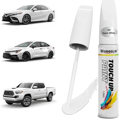 040 Super White/Ice Cap Touch Up Paint Compatible with Toyota, Car Paint Scratch Remover for Nicks & Chips Repair, Automotive Paints Exact Match RAV4/Camry/Corolla/Tacoma/Prius/Tundra/4Runner in Kuwait