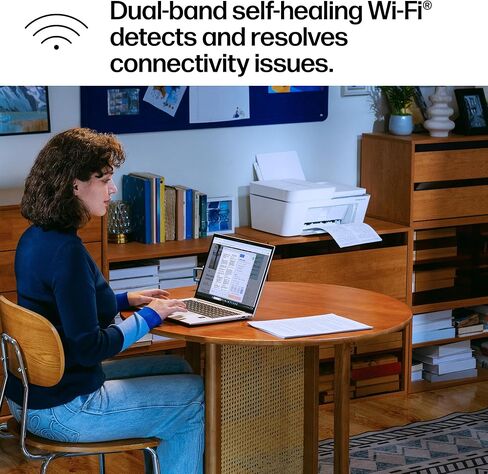 طابعة HP DeskJet 4327 اللاسلكية الكل في واحد نافثة للحبر ملونة، ماسح ضوئي، ناسخة، الأفضل للمنزل، تجربة 6 أشهر من الحبر الفوري، قادرة على الذكاء الاصطناعي (B3ZF6A) in Kuwait