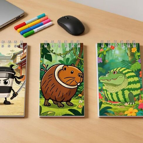 Brainrot Pocket Note Pads 12PCS, 4x2.7 Inch Mini Spiral Notebooks for Kids- Cute Small Notebook Set Ideal for Brainrot Party Favors, Work & School in Saudi Arabia