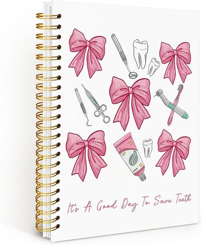 Dentist Gifts Notebook Journal,Dental Assistant Office Gifts for Women, Grandmillennial Floral Tooth Dental Spiral Notebook Journal for Note Taking,Dentist Office Supplies,5.5x8.3 Inch in Kuwait