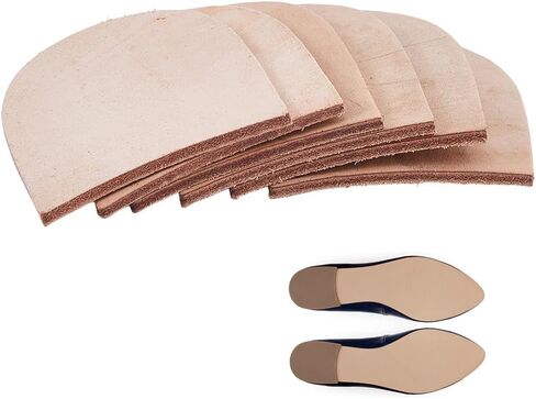 SUPERFINDINGS 6Pcs Leather Shoe Repair Heel Replacement Out Soles Pad 4mm(5/32 Inch) Thick Anti-Slip Shoe Pads Non-Skid Sole Protector Heels Shoe Grips for Bottom of Shoes Boots Heels in Kuwait