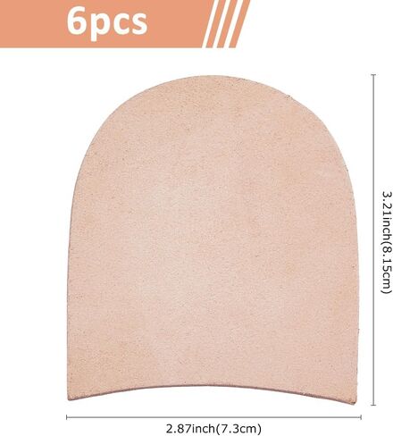 SUPERFINDINGS 6Pcs Leather Shoe Repair Heel Replacement Out Soles Pad 4mm(5/32 Inch) Thick Anti-Slip Shoe Pads Non-Skid Sole Protector Heels Shoe Grips for Bottom of Shoes Boots Heels in Kuwait