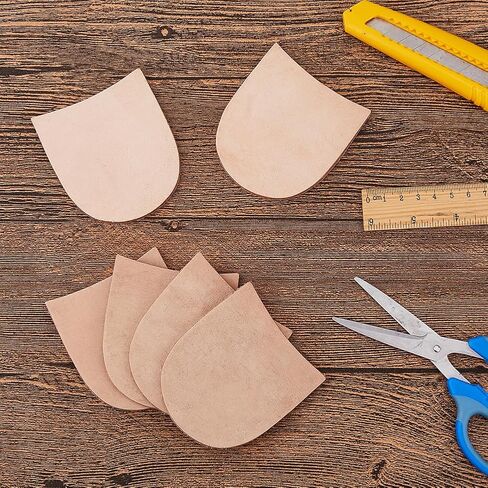 SUPERFINDINGS 6Pcs Leather Shoe Repair Heel Replacement Out Soles Pad 4mm(5/32 Inch) Thick Anti-Slip Shoe Pads Non-Skid Sole Protector Heels Shoe Grips for Bottom of Shoes Boots Heels in Kuwait