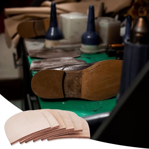 SUPERFINDINGS 6Pcs Leather Shoe Repair Heel Replacement Out Soles Pad 4mm(5/32 Inch) Thick Anti-Slip Shoe Pads Non-Skid Sole Protector Heels Shoe Grips for Bottom of Shoes Boots Heels in Kuwait