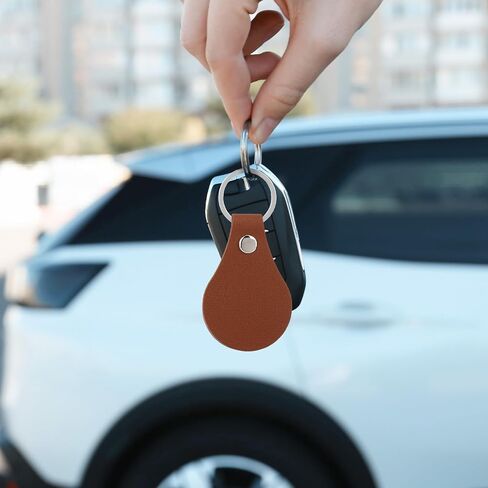 50 Pcs PU Leather Keychain Fob Kit with Rivets and Key Ring Laser Engraving Blanks Leather Key Chain Bulk for DIY Stamping Crafts Making Working Brown Color in Saudi Arabia