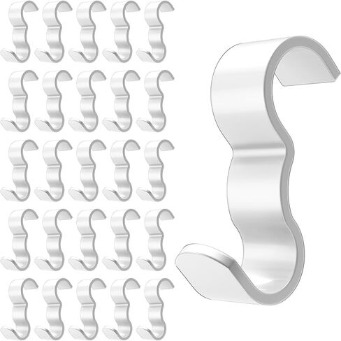 25 Pack Picture Rail Hooks, Metal Picture Rail Hangers for Art Hanging System, Molding Hooks for Picture Hanging, Supports up to 25 lbs, White in Saudi Arabia