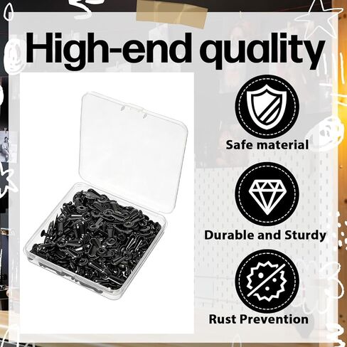 200Pcs Picture Frame Turn Button Fasteners Set, 200 pcs Picture Frame Backing Clips with 200 pcs Screws Black Backing Clips for Hold Photo Painting Poster Photograph Frames in Kuwait