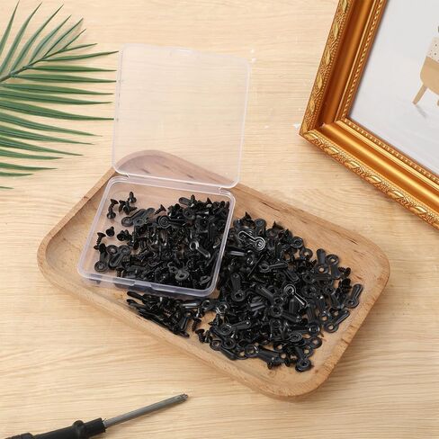 200Pcs Picture Frame Turn Button Fasteners Set, 200 pcs Picture Frame Backing Clips with 200 pcs Screws Black Backing Clips for Hold Photo Painting Poster Photograph Frames in Kuwait