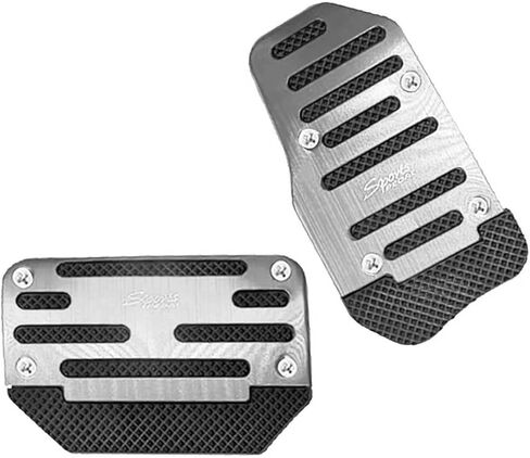 Car Pedal Set, Brake Accelerator Anti-skid Rubber Strip Automatic Transmission Pedal Cover, Alloy Anti-rust Sports Decorative Modification Accessories, for Most Cars Trucks SUVs (Red) in Kuwait
