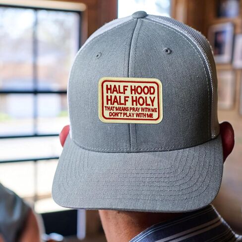 Half Hood Half Holy Patch 3 Inch Religious God Faith Prayers Embroidered Patches Iron On Sew On for Backpack, Jacket, Hat, Jeans DIY Uniform Clothes Gift for Men Women Kid Size 3 Inches in Kuwait