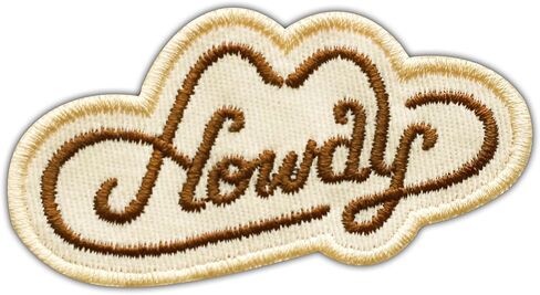 Howdy Cowboy Hat Embroidered Patch Western Fabric Applique Embroidery Patches Southern Cowgirl Midwest Country Life Iron On Sew On Patches for Clothes Jeans Hats Gifts for Adults Kids 3x1.8 Inches in Kuwait