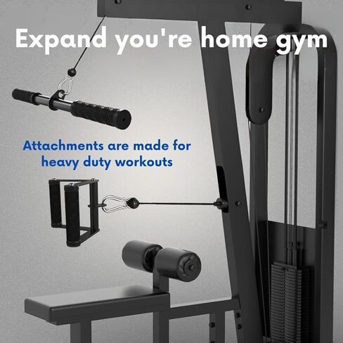Workout Attachment Set | Revolving Cable Bar | Tricep Press Down Bar | Tricep Press Down Rope | Double D Handle | 2X Pull Down Handles in Kuwait