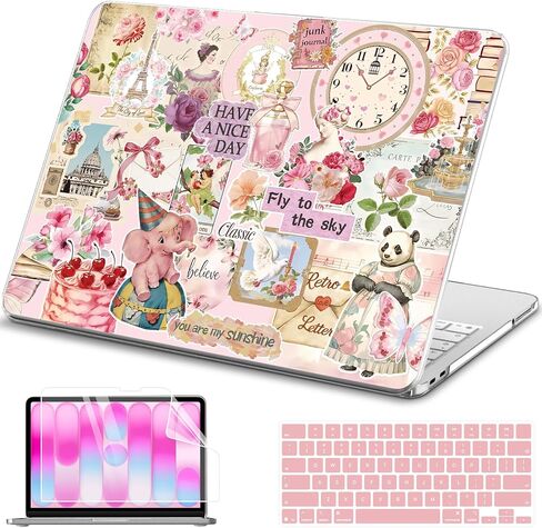 AKIT for MacBook Neo 13 Inch Case 2026 Model A3404, Anti-Scratch Protective Hard Shell Compatible with New MacBook Neo 13" + 2 Keyboard Covers + Screen Protector, Aesthetic Pink Bow in Saudi Arabia