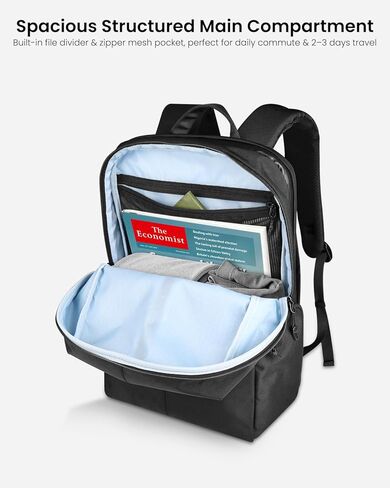 NEXUS 23L Ergonomic Laptop Backpack for Men Women, Fits 16" MacBook, TSA Friendly Anti-Theft Water Resistant, Professional Business Office Bag for Daily Commute and Short Trip in Saudi Arabia