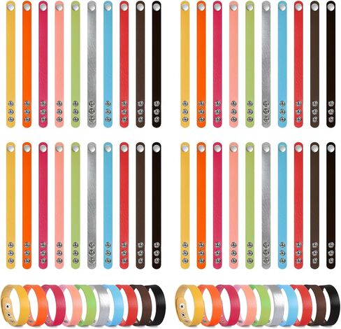 TXIN Faux Leather Snap Bracelets Blank Colorful Adjustable Plain PU Leather Wristband for DIY Jewelry Making Women Men Cuff Wrist Crafts in Kuwait
