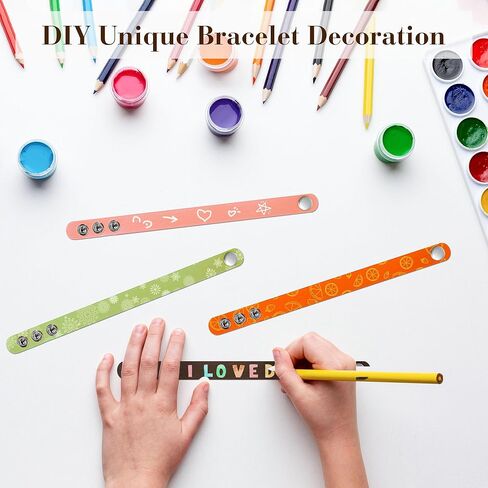 TXIN Faux Leather Snap Bracelets Blank Colorful Adjustable Plain PU Leather Wristband for DIY Jewelry Making Women Men Cuff Wrist Crafts in Kuwait