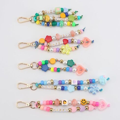 Ytuaebni 421PCS Beaded Keychain Making Kit for Women Key Chain Charm Supplies,Acrylic Transparent Heart Star Flower Letter Alphabet Bag Beads DIY Crafts Accessoriess Jewerly Making Kit in Saudi Arabia