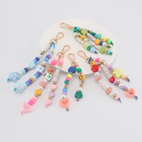 Ytuaebni 421PCS Beaded Keychain Making Kit for Women Key Chain Charm Supplies,Acrylic Transparent Heart Star Flower Letter Alphabet Bag Beads DIY Crafts Accessoriess Jewerly Making Kit in Saudi Arabia