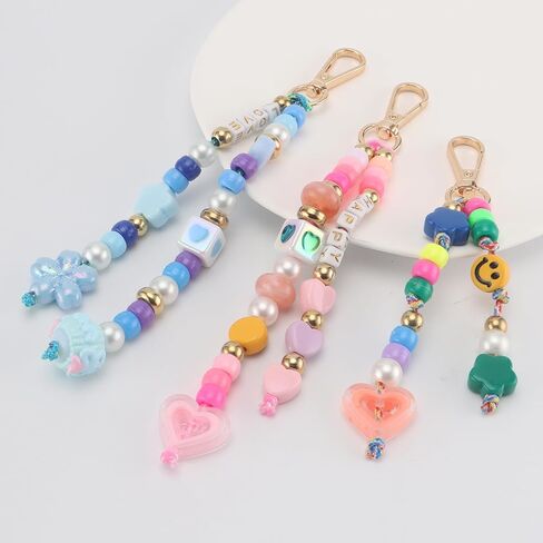 Ytuaebni 421PCS Beaded Keychain Making Kit for Women Key Chain Charm Supplies,Acrylic Transparent Heart Star Flower Letter Alphabet Bag Beads DIY Crafts Accessoriess Jewerly Making Kit in Saudi Arabia