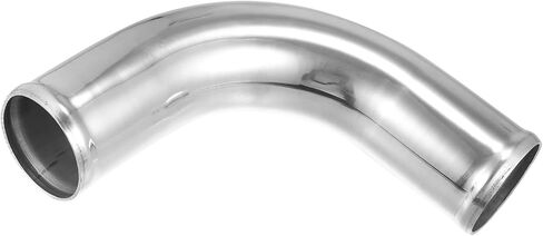 OD 2.5" 63mm Leg Length 4" 100mm Aluminum Alloy Tube Intercooler Pipe 90 Degree Bend Elbow Air Intake Tube Silver Tone for Car Replacement Durable Material in Kuwait