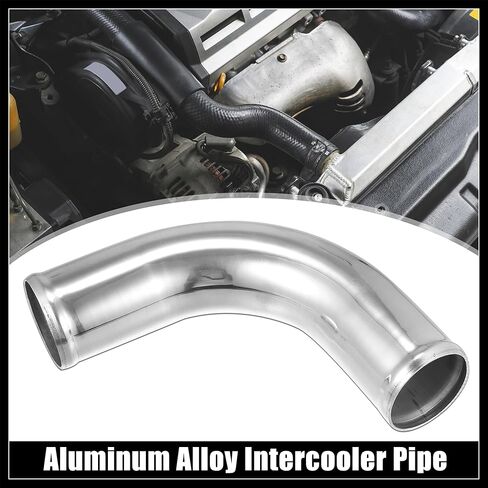 OD 2.5" 63mm Leg Length 4" 100mm Aluminum Alloy Tube Intercooler Pipe 90 Degree Bend Elbow Air Intake Tube Silver Tone for Car Replacement Durable Material in Kuwait