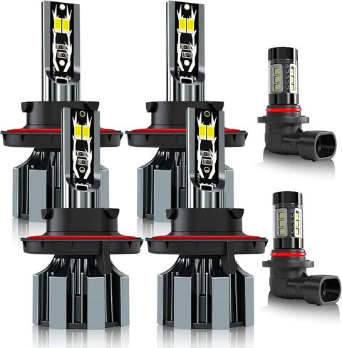 Fit For F250 F350 F450 F550 Super Duty (2005-2022) Light Bulbs Combo, Hi & Lo Beam Bulbs+ Fog Lights Bulbs Kit, 6500K White, Plug and play, Pack of 6 in Saudi Arabia