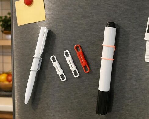 DS. DISTINCTIVE STYLE 12 Pack Magnetic Pen Holder for Fridge Silicone Pen Magnet Clips Magnetic Pen for Refrigerator Pencil Magnet for Whiteboard Locker in Kuwait