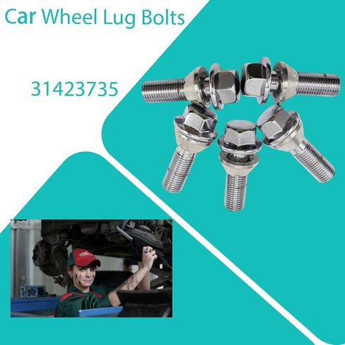 31423735 M14x1.5 Wheel Lug Bolts Nuts Hub for Volvo S60 2011-2018 for Volvo S60 2019-2020 for Volvo S80 2015-2016 for Volvo S90 2017-2020 5pcs in Saudi Arabia