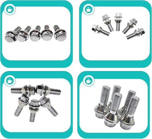 31423735 M14x1.5 Wheel Lug Bolts Nuts Hub for Volvo S60 2011-2018 for Volvo S60 2019-2020 for Volvo S80 2015-2016 for Volvo S90 2017-2020 5pcs in Saudi Arabia