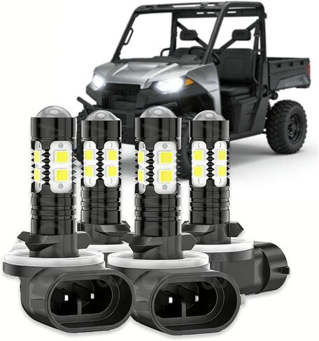 881 894 896 Headlight Bulbs compatible with Polaris Ranger 400 450 500 570 700 800 2005-2018,6000K Super White High Beam for Off-Road UTV Fog Lights,4PCS in Saudi Arabia