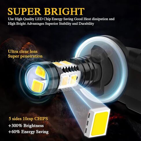 881 894 896 Headlight Bulbs compatible with Polaris Ranger 400 450 500 570 700 800 2005-2018,6000K Super White High Beam for Off-Road UTV Fog Lights,4PCS in Saudi Arabia