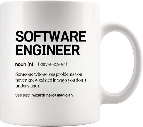 Software Engineer Definition Mug Engineering Gifts Graduation Birthday Promotion Coworker New Engineers Ceramic Mug 11 oz White 11 oz in Kuwait