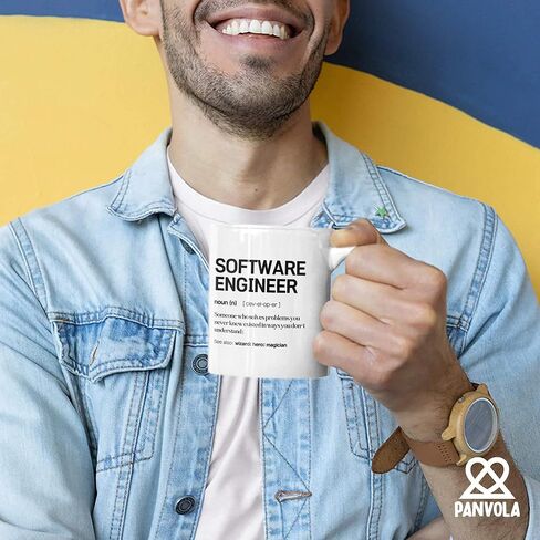 Software Engineer Definition Mug Engineering Gifts Graduation Birthday Promotion Coworker New Engineers Ceramic Mug 11 oz White 11 oz in Kuwait