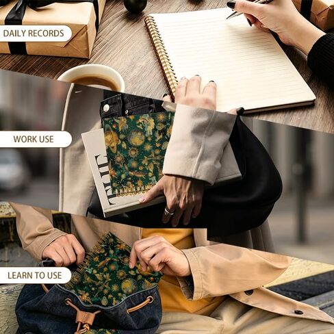 JTRYHRERE Dark Green Vintage Celestial Astronomy Spiral Notebook for Work Study, Whimsical Gold Renaissance Astrology Notebook Journal for Women Note Taking, 5.5x8.3 Inch in Kuwait