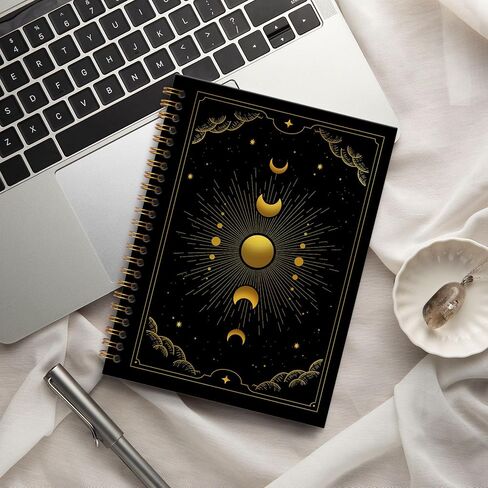 KTYHD Gothic Moon Notebook Journal 5.5x8.3in,Celestial Tarot Journal for Writing,Moody Celestial Witchy Notebooks for Note Taking,Gothicdark Academia Spiral Notebook, Astrology Gifts for Women in Saudi Arabia