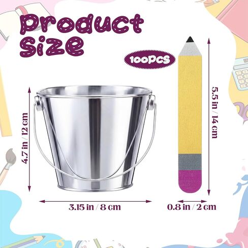 Novabright 100 Pcs Pencil Flip Name Sticks with Metal Bucket Talking Flip Name Counting Sticks for Classroom Management Teacher Student Grouping Tally Educational and Learning Classroom Supplies in Kuwait