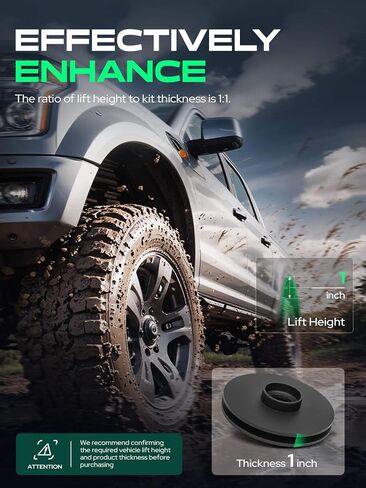 طقم رفع التسوية الخلفية YHTAUTO مقاس 1 بوصة متوافق مع Ram 2500/ProMaster 2500 2014-2022 | فواصل زنبركية فولاذية ترفع الجزء الخلفي بمقدار بوصة واحدة | طقم تسوية التعليق عدد 2 مع الأجهزة in Kuwait