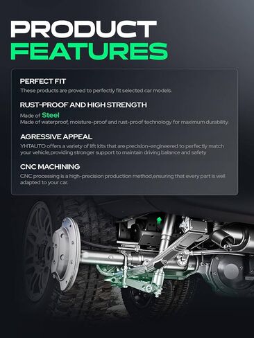 طقم رفع التسوية الخلفية YHTAUTO مقاس 1 بوصة متوافق مع Ram 2500/ProMaster 2500 2014-2022 | فواصل زنبركية فولاذية ترفع الجزء الخلفي بمقدار بوصة واحدة | طقم تسوية التعليق عدد 2 مع الأجهزة in Kuwait