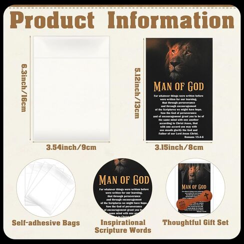 Colarr 20 Sets Christian Gifts for Men, Man of God Magnetic Leather Bookmarks with Bible Verse Cards & OPP Bags, Religious Gifts for Father's Day, Church, Pastor, Priest, BibleStudy (Vintage Magnetic) in Kuwait