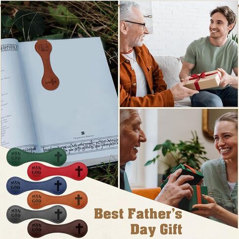 Colarr 20 Sets Christian Gifts for Men, Man of God Magnetic Leather Bookmarks with Bible Verse Cards & OPP Bags, Religious Gifts for Father's Day, Church, Pastor, Priest, BibleStudy (Vintage Magnetic) in Kuwait