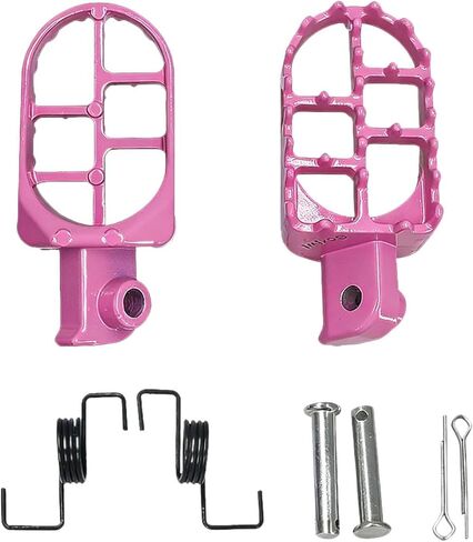 2 Pieces Motorcycle Foot Pegs Aluminum Alloy Metal Pedals Footrests Modification Parts Easy Installation Replacement Suitable for Riders Trail Riding, Pink in Saudi Arabia