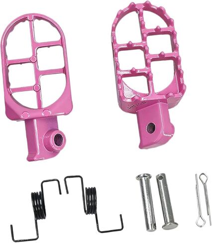 2 Pieces Motorcycle Foot Pegs Aluminum Alloy Metal Pedals Footrests Modification Parts Easy Installation Replacement Suitable for Riders Trail Riding, Pink in Saudi Arabia
