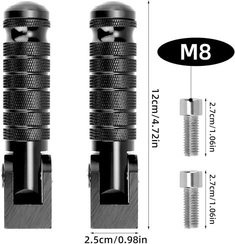 2pcs Motorcycle Foot Pegs, 90 Degree Foldable Motorcycle Pedals Anti-Slip Universal Footrests Dirt Bike Pegs Replacement Accessories for Ebike Kart Scooter Road in Kuwait