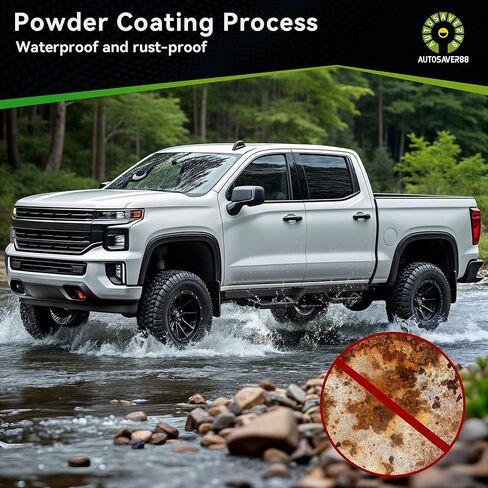لوحات تشغيل AUTOSAVER88 متوافقة مع 2019-2026 Chevy Silverado/GMC Sierra 1500 Crew Cab، 2020-2026 2500HD 3500HD، خطوات جانبية من الفولاذ الكربوني، شريط نيرف مثبت بمسامير مع خطوة من طبقتين، تصميم أنبوب مربع in Kuwait