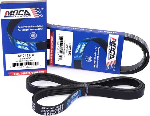 MOCA 2X Serpentine Belt Kit fits For Ford 2007-2011 Edge 3.5L, 2011 Explorer 3.5L, 2010-2012 Fusion 3.5L, For Lincoln 2007-2012 MKZ 3.5L, For Mazda 2010-2013 6 3.7L, 2007-2015 CX-9 3.7L in Kuwait