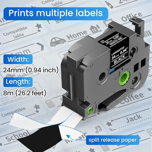 Label KINGDOM TZe-355 24mm Black Label Tape Replacement for Brother TZe355 1 Inch White on Black TZe 0.94 Compatible with Brother P Touch 24mm Tape for PTD600 PTP710BT PTP700 PT2730, 3-Pack in Saudi Arabia
